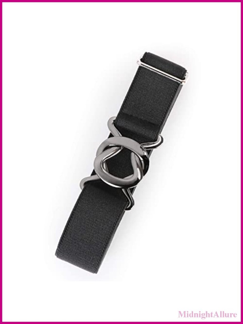 JASGOOD Women No Show Stretch Belt Adjustable Elastic Web Belt with Flat Buckle